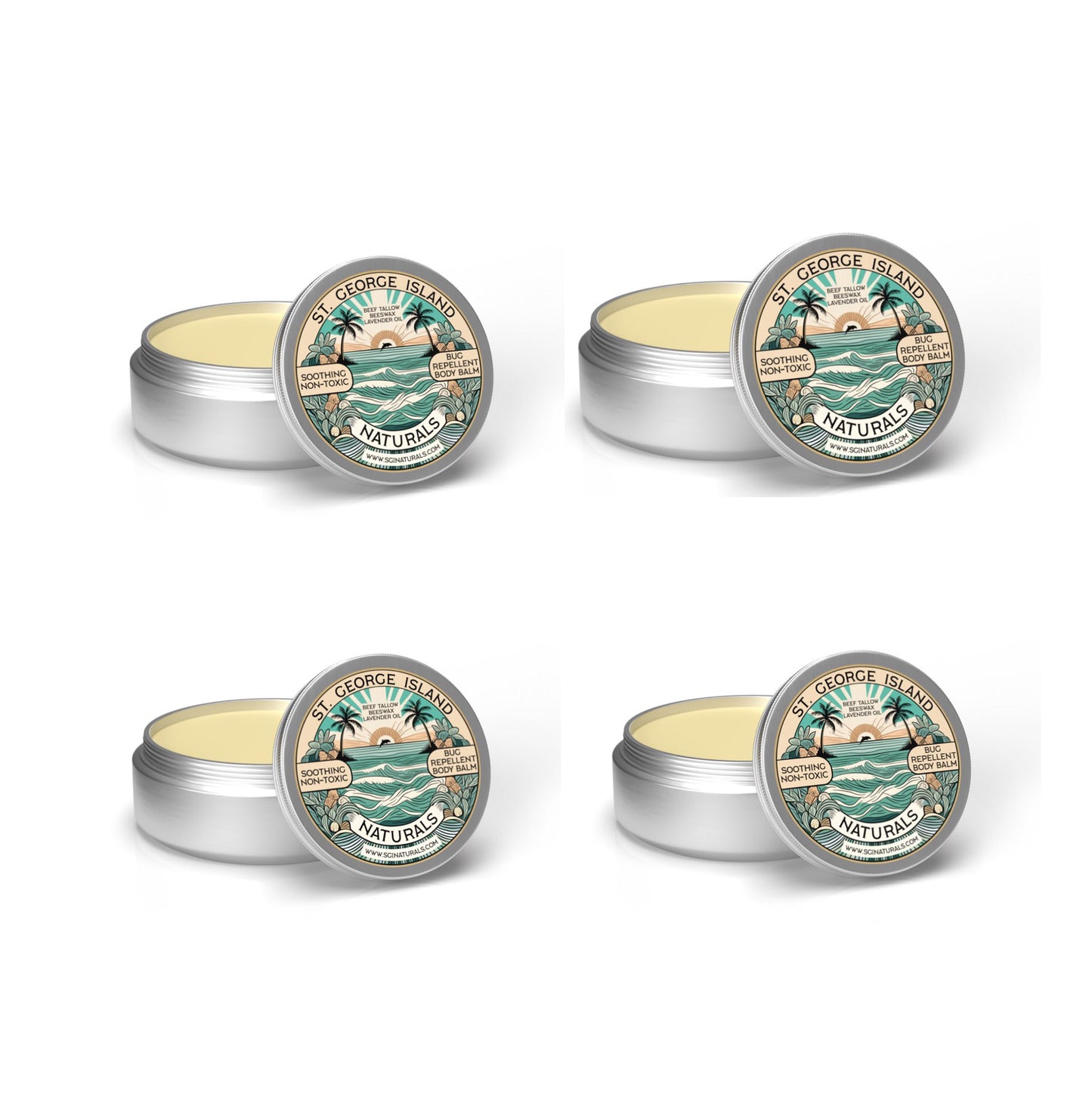 four half ounces of all natural bug repellent bug balm